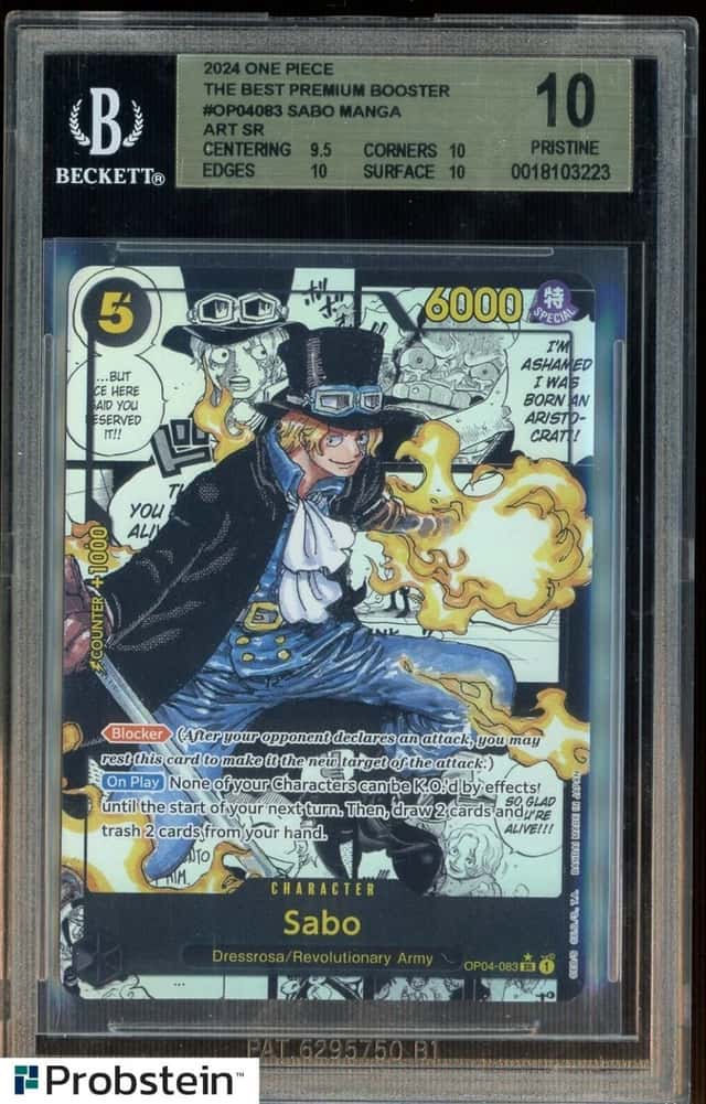 2024 One Piece The Best Premium Booster OP04083 Sabo Manga Foil BGS 10 PRISTINE