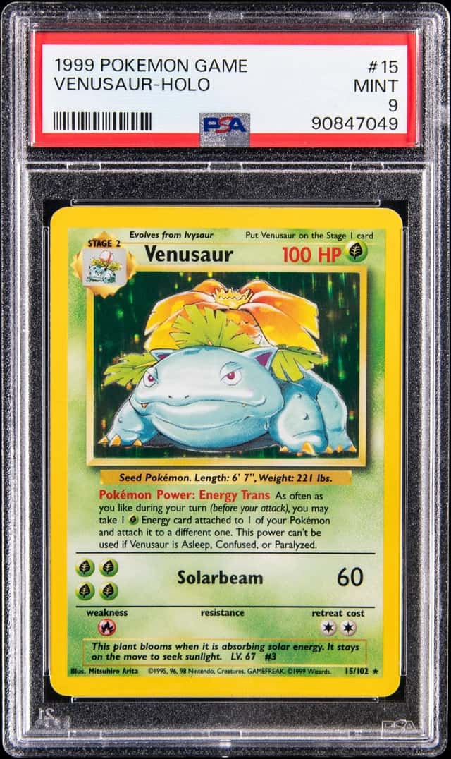 1999 Pokemon Base Set Holo #15 Venusaur - PSA MINT 9