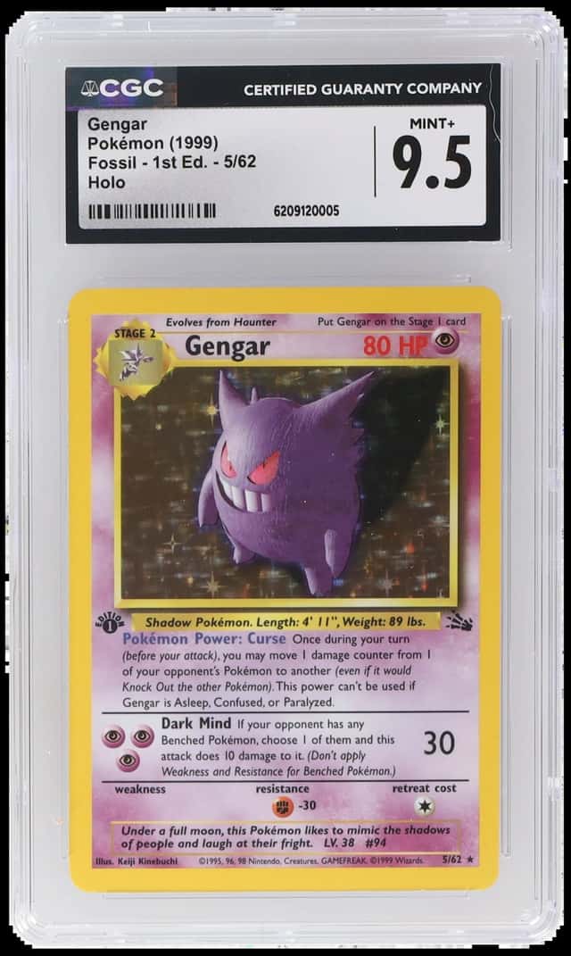 1999 Pokemon Fossil 1st Edition Holo Gengar #5