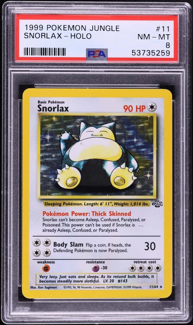 1999 Pokemon Jungle Holo Snorlax #11 PSA 8 NM-MT