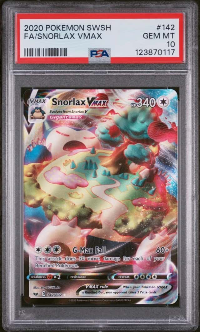 Pokemon Snorlax Vmax Full Art 142 PSA 10 Gem Mint