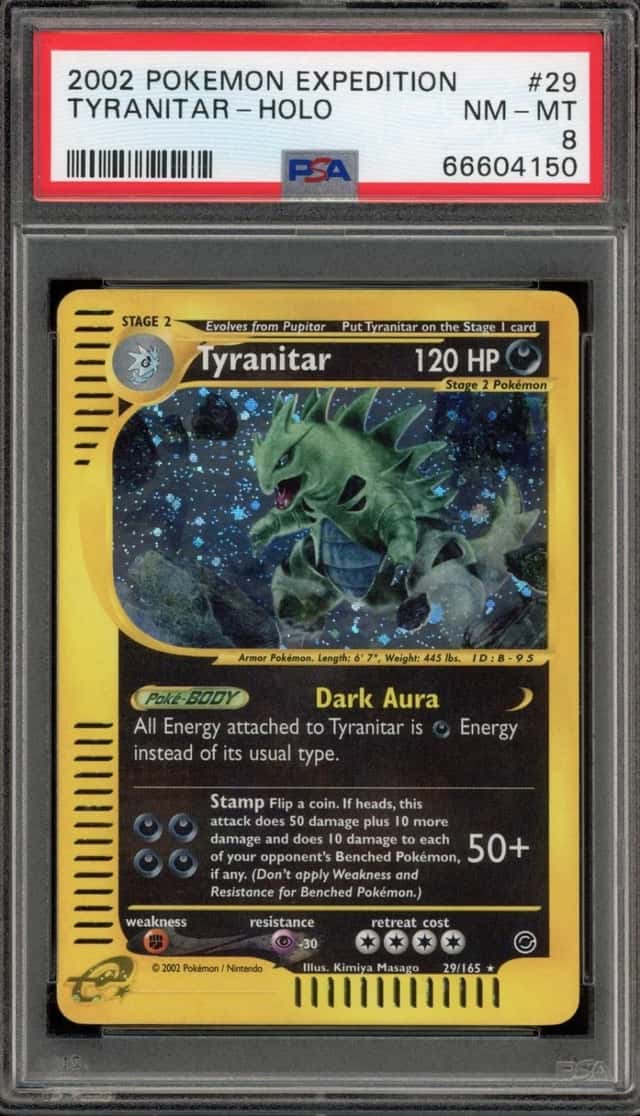 Pokemon Tyranitar Holo Expedition 29/165 PSA 8