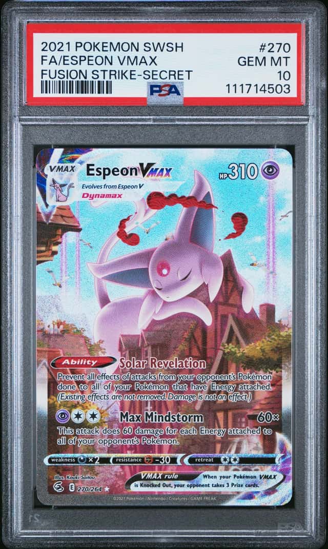 Pokemon Espeon Vmax Fusion Strike 270/264 Secret Rare Full Alt Art PSA 10