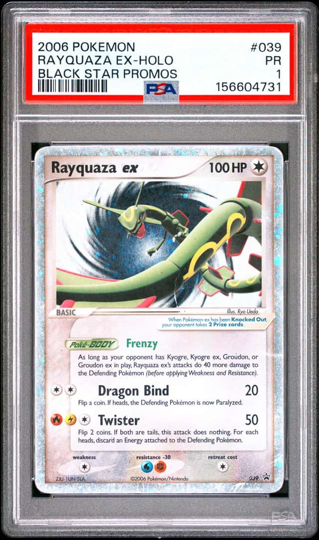 2006 POKEMON BLACK STAR PROMOS #039 RAYQUAZA EX-HOLO PSA 1