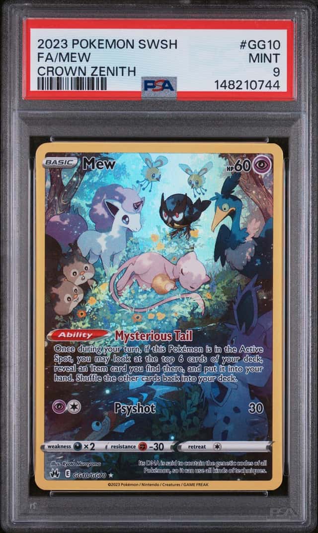 2023 POKEMON SWORD & SHIELD CROWN ZENITH #GG10/GG70 MEW GALARIAN GALLERY PSA 9