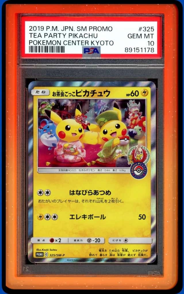 2019 POKEMON JP SM PROMO P.C. KYOTO #325 PRETEND TEA CEREMONY PIKACHU PSA 10