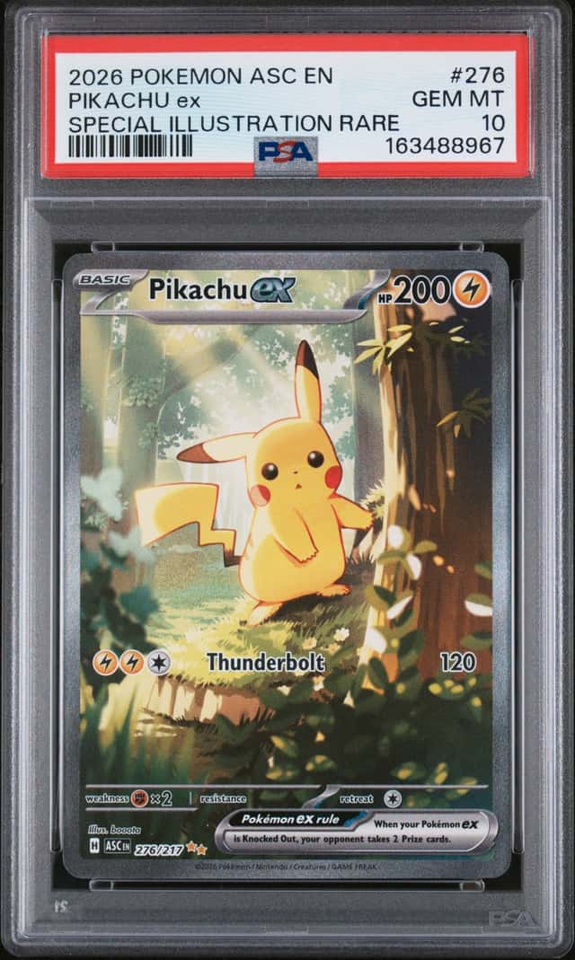 Pokemon Pikachu ex 276/217 Me: Ascended Heroes SIR EN PSA 10