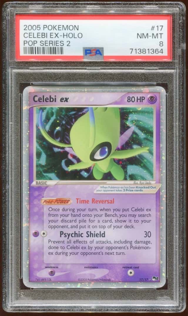 2005 POKEMON POP SERIES 2 CELEBI EX #17/17 RARE PROMO HOLO FOIL PSA 8 A E8
