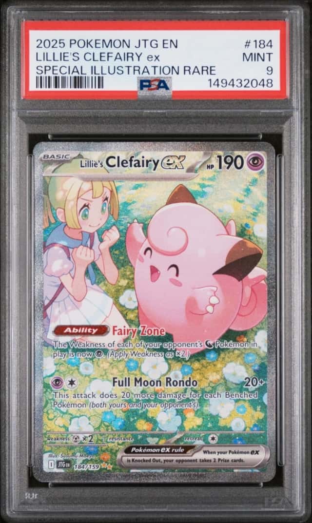 2025 POKEMON JOURNEY TOGETHER SPECIAL ILLUSTRATION LILLIE'S CLEFAIRY EX PSA 9