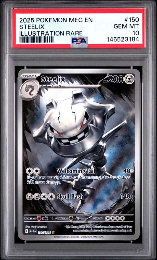 2025 POKEMON MEG EN-MEGA EVOLUTION ILLUSTRATION RARE #150 STEELIX PSA 10