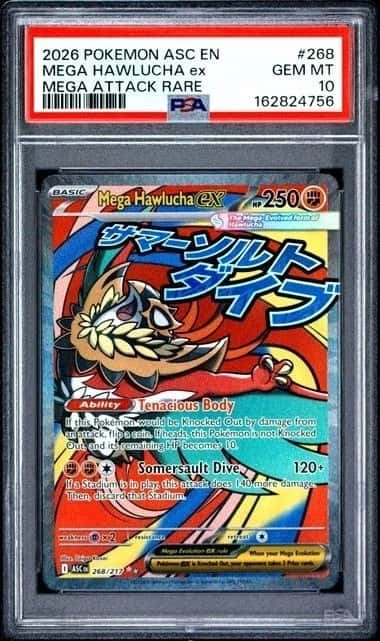 2026 POKEMON ASC EN-ASCENDED HEROES MEGA ATTACK RARE MEGA HAWLUCHA EX PSA 10