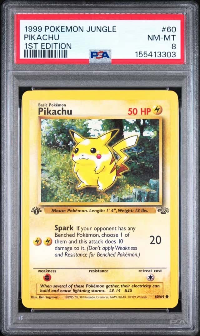 1999 POKEMON JUNGLE 1ST EDITION #60 PIKACHU PSA 8