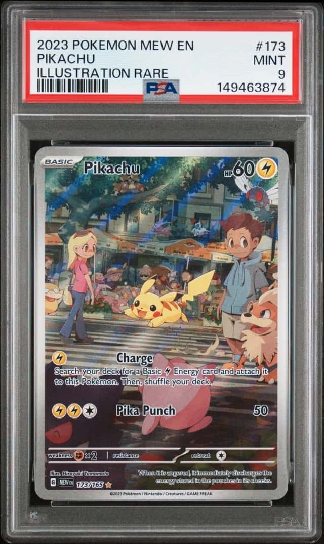 Pokemon Pikachu Mew 151 Illustration Rare #173 PSA 9 Mint