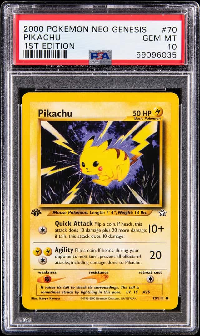 2000 Pokemon Neo Genesis 1st Edition #70 Pikachu - PSA GEM MT 10