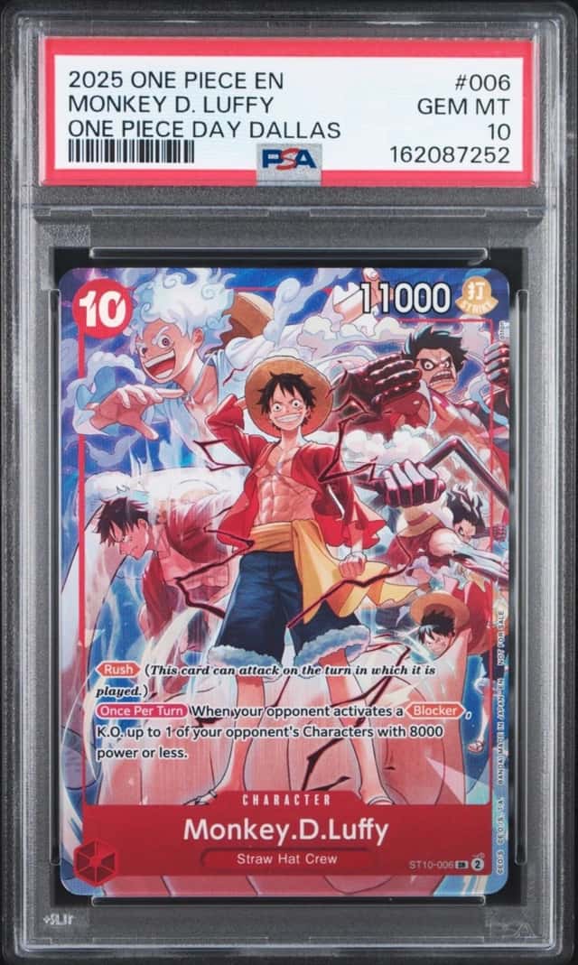 ONE PIECE MONKEY D. LUFFY 2025 PROMOS #006 ONE PIECE DAY DALLAS PSA 10