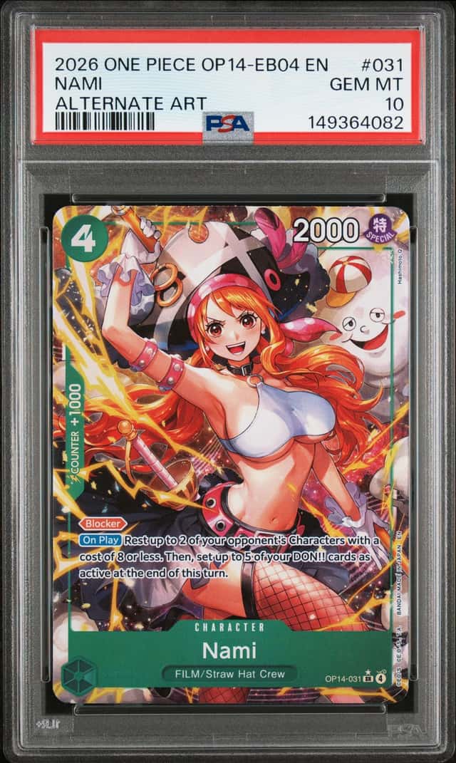 159531871 Nami 2026 One Piece Azure Sea's Seven #OP14-031 Alt Art PSA 10