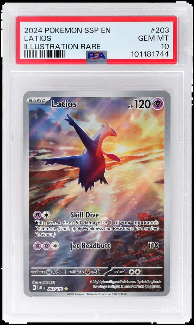 2024 Pokemon Scarlet and Violet Surging Sparks Illustration Rare Latios #203