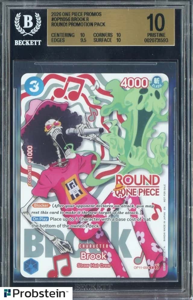 2026 One Piece English OP11056 Brook Round1 Promo BGS 10 PRISTINE