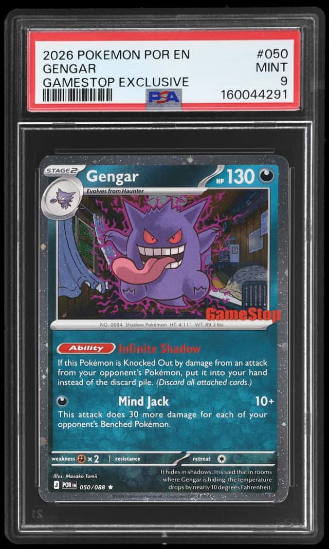 2026 Pokemon Mega Evolution Perfect Order Promo Gamestop Exclusive USA Store Purchase Cosmos Holo Gengar #050