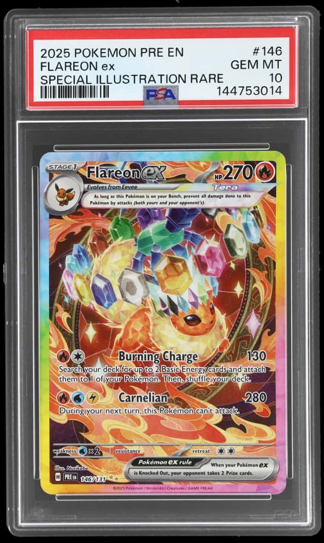 2025 Pokemon Scarlet and Violet Prismatic Evolutions Special Illustration Rare Flareon Ex #146