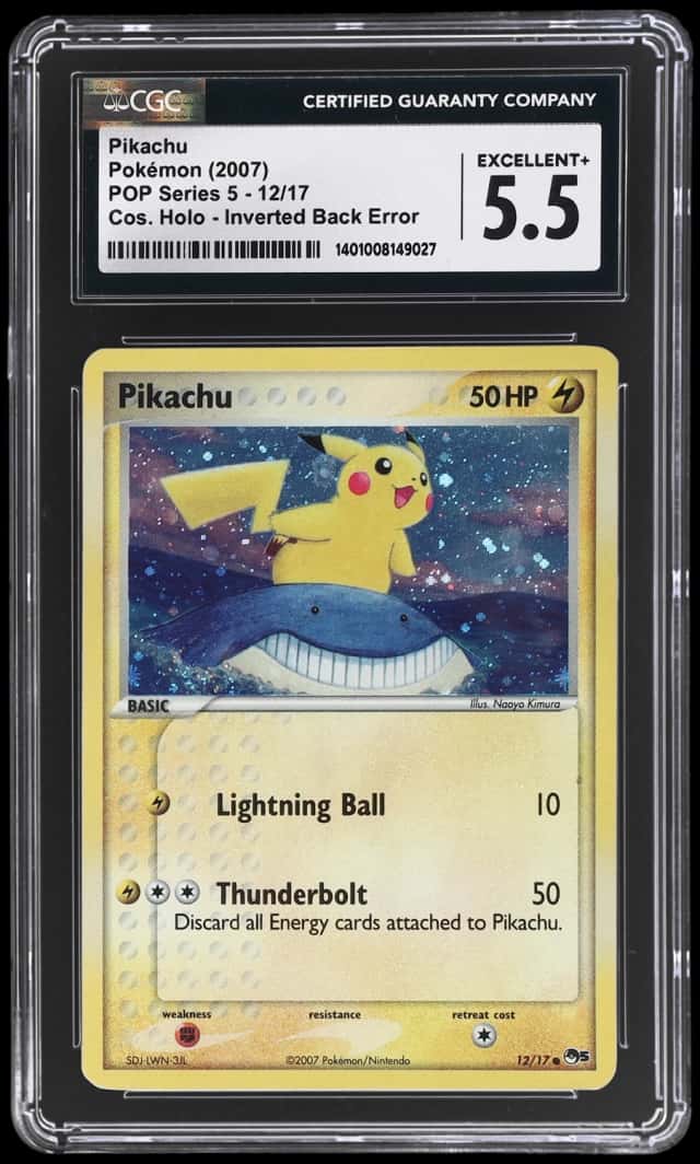 2007 Pokemon Organized Play Series 5 Holo Inverted Back Error Pikachu #12