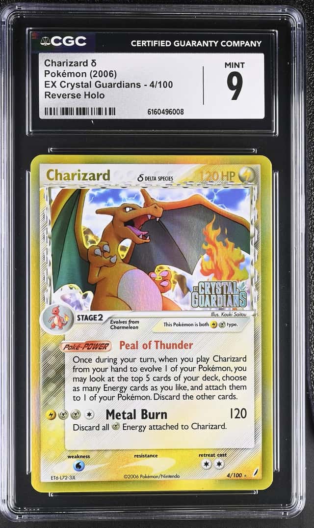2006 Pokemon EX Crystal Guardians Reverse Holo Charizard #4 CGC 9 MINT