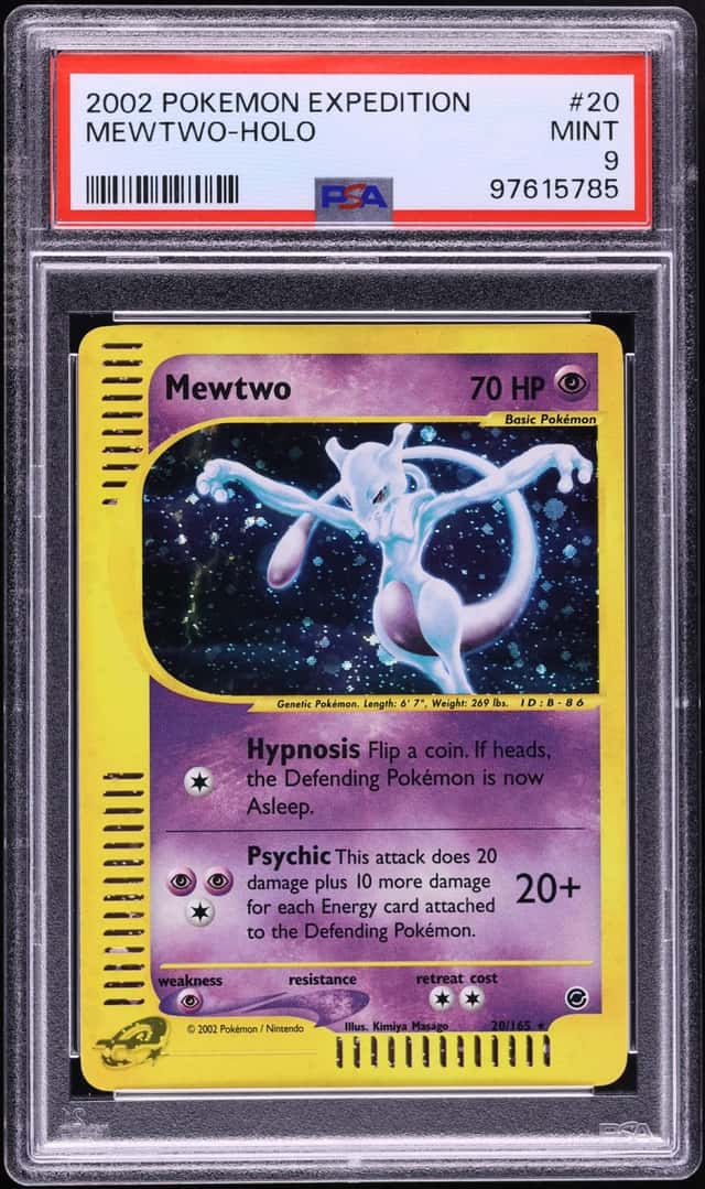 2002 Pokemon Expedition Holo Mewtwo #20 PSA 9 MINT