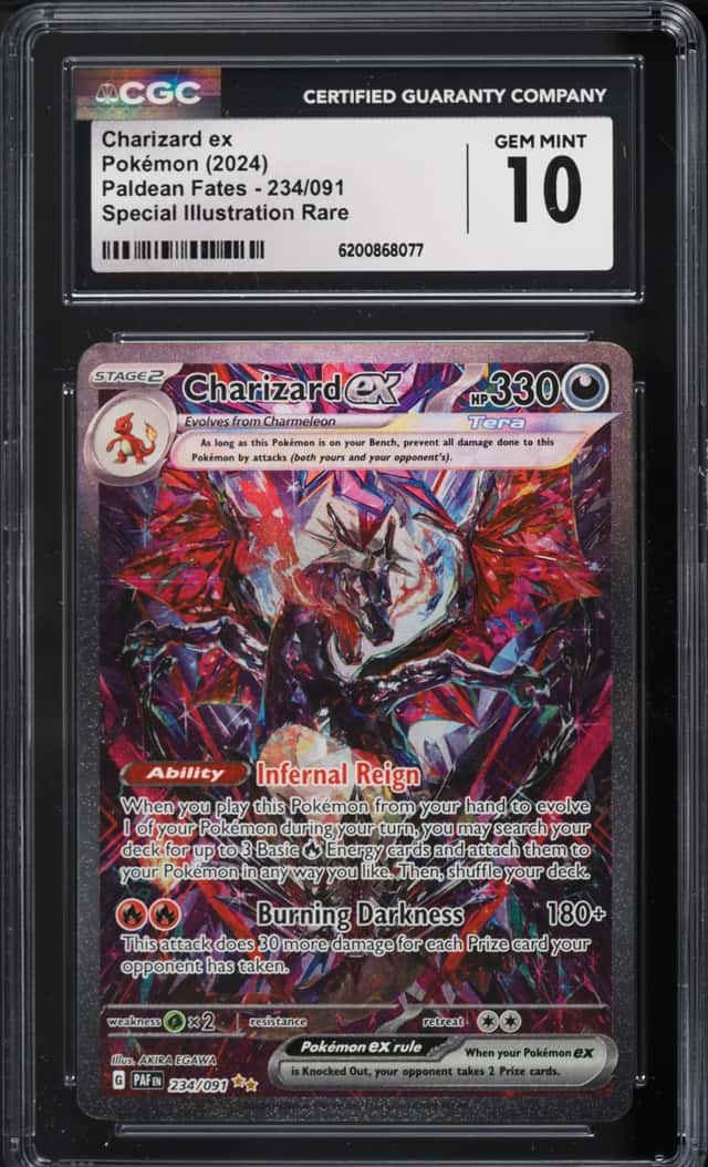 2024 Pokemon Scarlet & Violet Paldean Fates SIR Charizard EX #234 CGC 10 GEM MINT