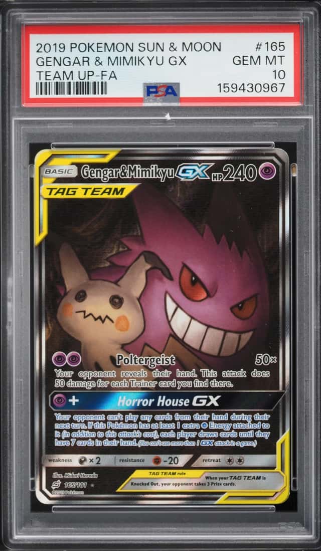 2019 Pokemon Sun & Moon Team Up Gengar & Mimikyu GX #165 PSA 10 GEM MINT