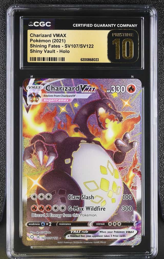 2021 Pokemon Sword & Shield Shining Fates Vault Full Art Charizard VMAX #SV107 CGC 10 PRISTINE