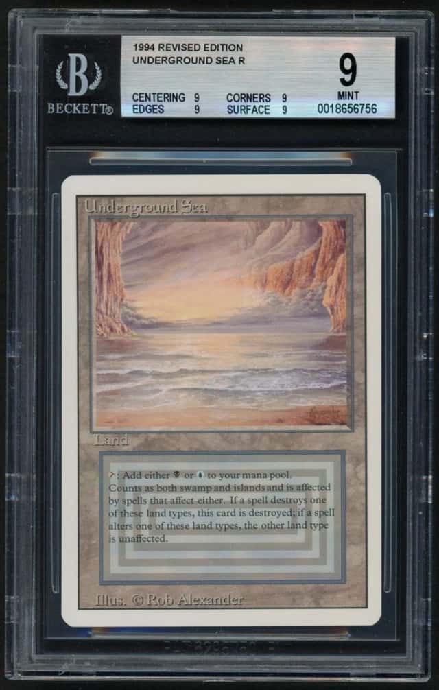 ***BGS 9 Quad Underground Sea*** MTG Revised Magic Kid Icarus