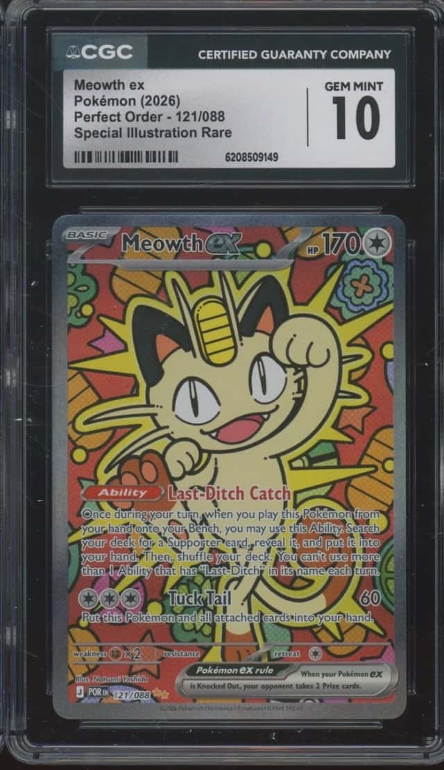 2026 Pokemon Perfect Order Special Illustration Rare Meowth ex Gem Mint CGC 10