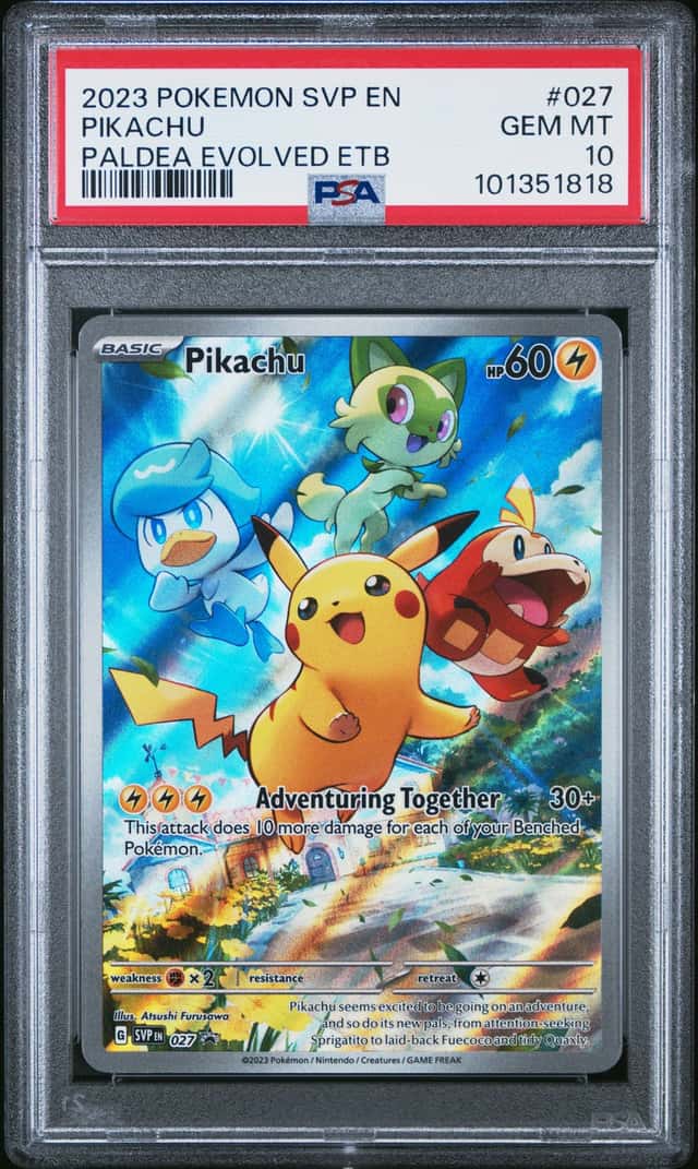 Pokemon 2023 Pikachu SVP 027 Black Star Promo Paldea Evolved GEM MINT PSA 10
