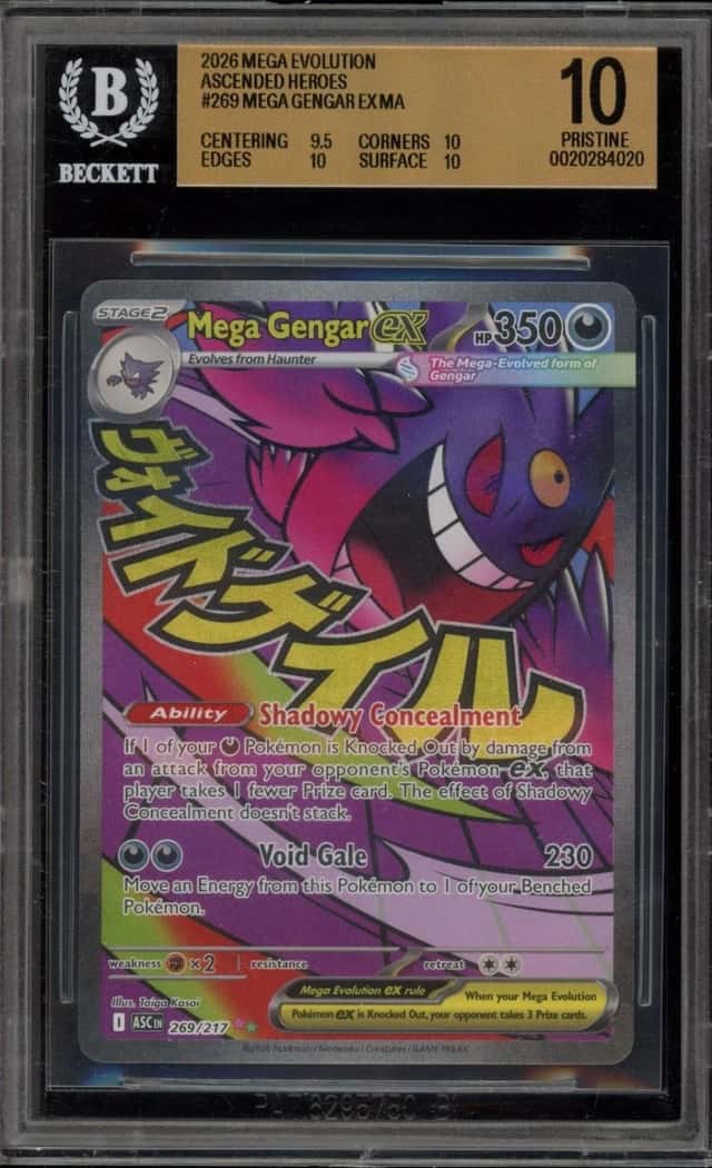 Pokemon Mega Gengar ex Ascended Heroes Mega Attack Rare 269 BGS 10 Pristine