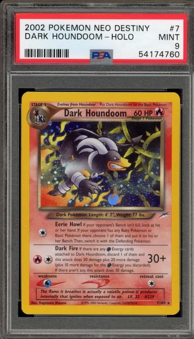 Pokemon Dark Houndoom Holo Neo Destiny Unlimited 7/105 PSA 9 Mint