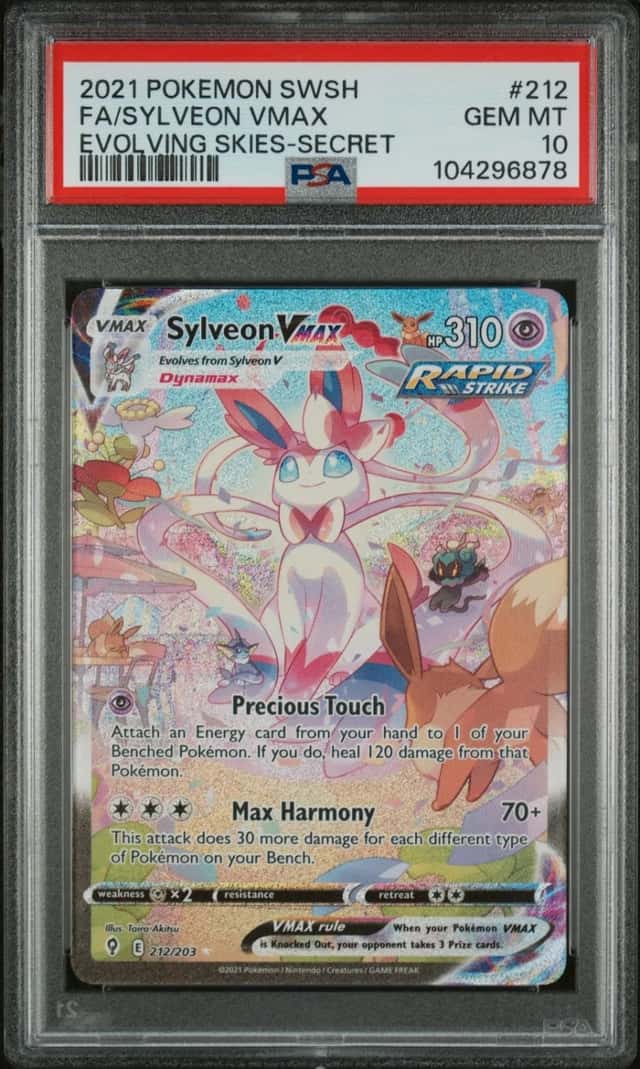 Pokemon Sylveon Vmax Evolving Skies 212/203 Secret Rare Full Alt Art PSA 10