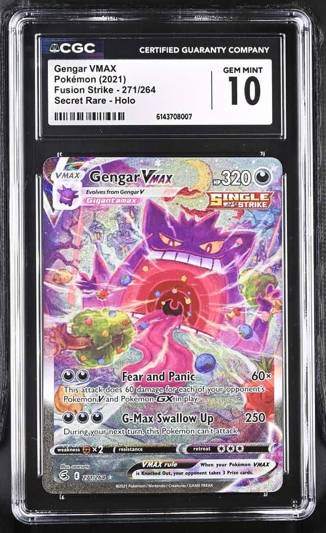 Pokemon Gengar Vmax Fusion Strike 271 Secret Rare Full Alt Art CGC 10 Gem Mint