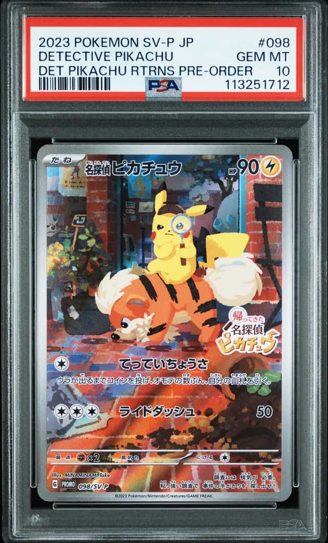 PSA 10 Detective Pikachu Art Rare 098 Returns Pre-Order Promo SV-P Pokemon Card