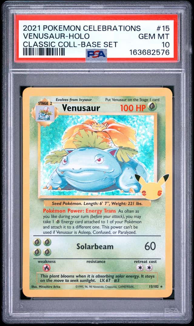 Pokemon PSA 10 2021 Celebrations Classic Collection Venusaur Holo 15/102