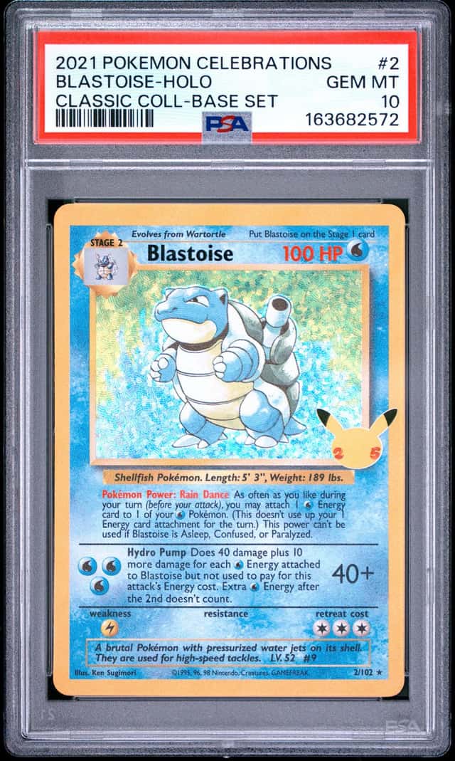 Pokemon PSA 10 GEM MINT Celebrations Blastoise 2/102 Classic Collection Holo