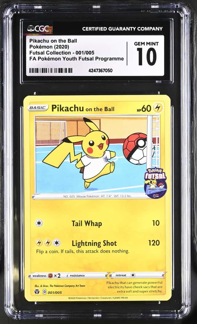 2020 Pokemon Futsal Promos Pikachu on the Ball #001/005 CGC 10 GEM MINT