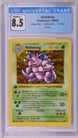 Pokémon Nidoking 1999 Base Set - 1st Ed. 11/102 Holo CGC 8.5
