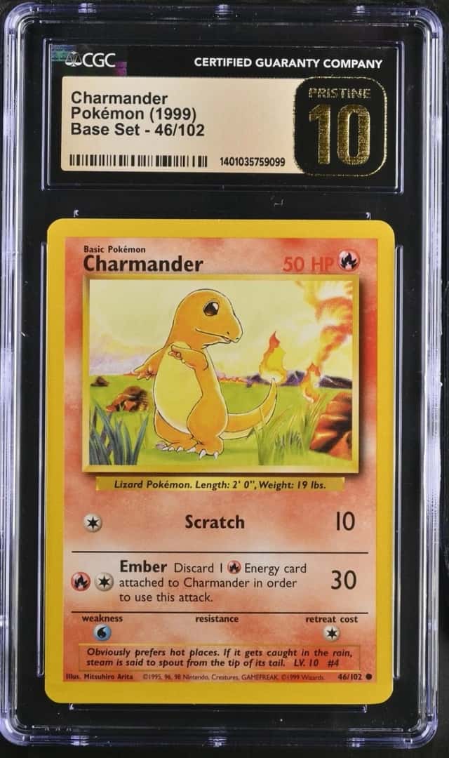 1999 Pokémon Charmander Base Set #46 CGC PRISTINE 10