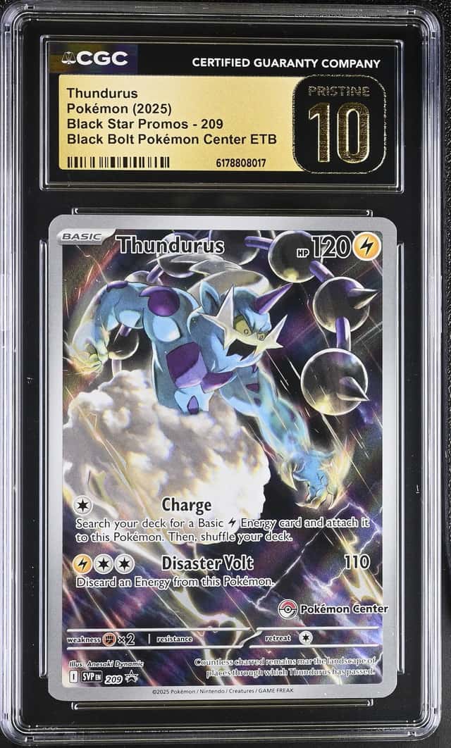 2025 Pokemon Center Black Bolt BSP #209 Thundurus CGC 10 PRISTINE
