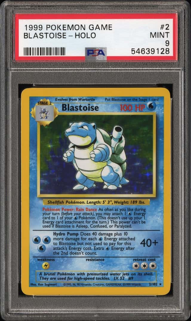 1999 Pokemon Base Set Holo Blastoise #2 PSA 9 MINT