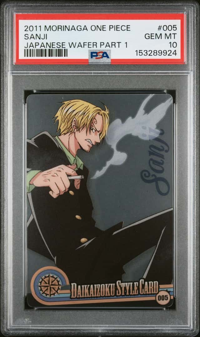 2011 ONE PIECE MORINAGA JAPANESE WAFER PART 1 #005 SANJI PSA 10