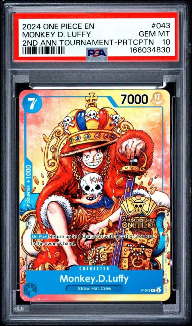 2024 ONE PIECE PROMOS TOURNAMENT-PARTICIPATION #043 MONKEY D. LUFFY PSA 10