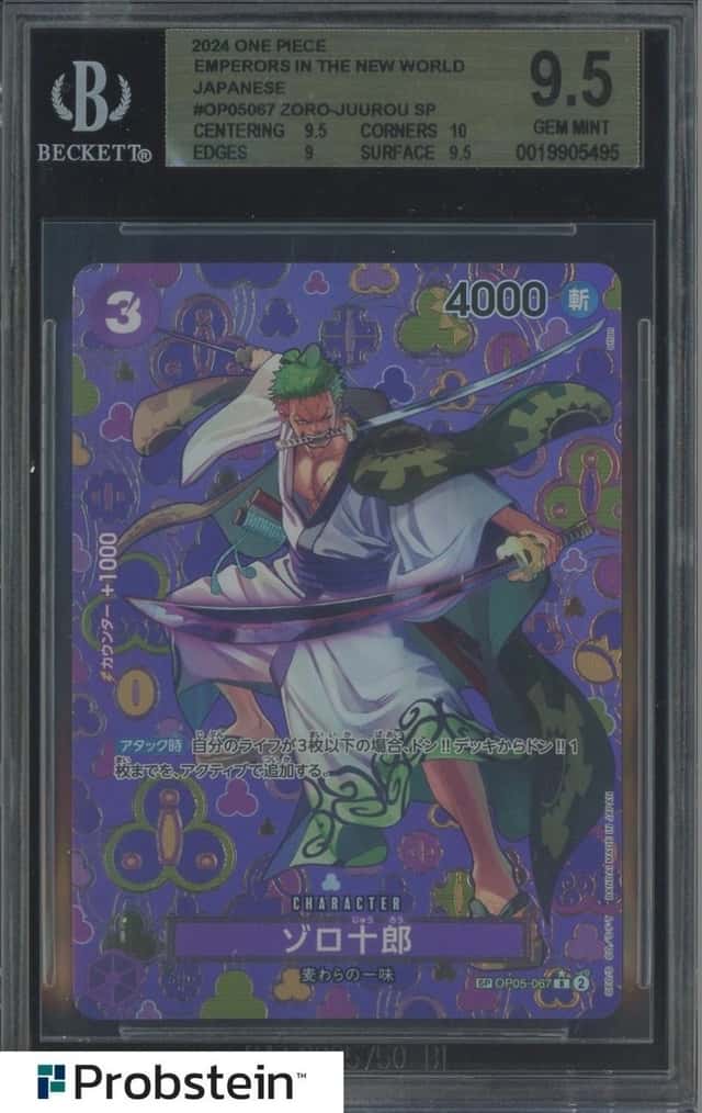 2024 One Piece Japanese OP05-067 Zoro-Juurou Special Alt Art BGS 9.5