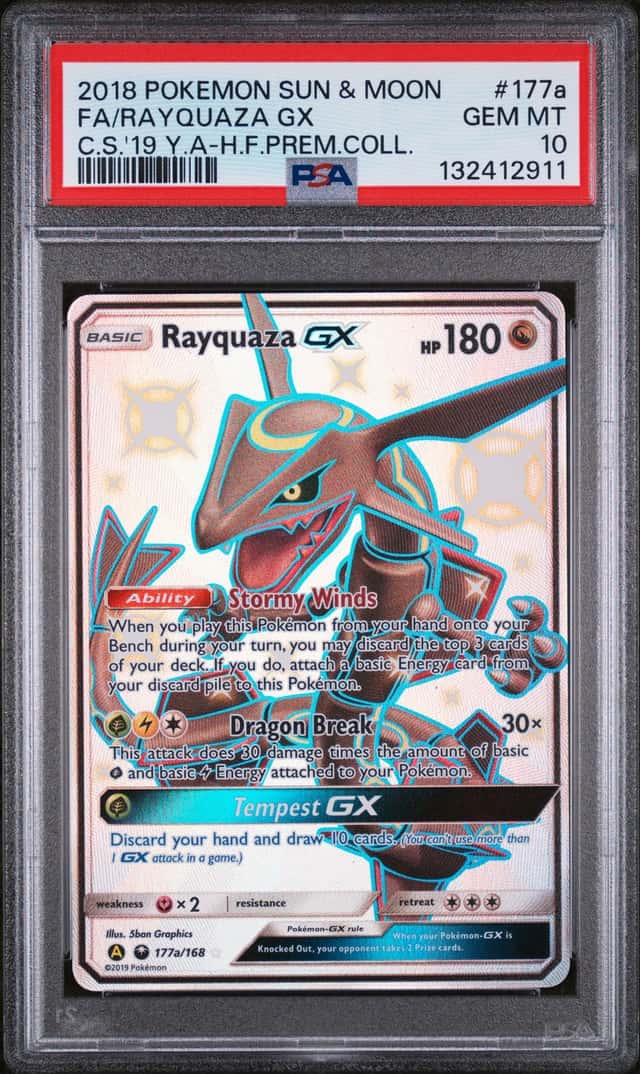 Rayquaza GX 177A/168 Alternate Art Holo Promo Eng PSA 10 Pokemon TCG Card