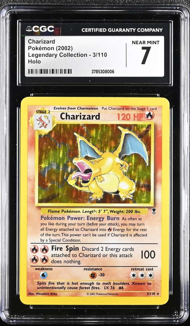 2002 Pokemon Legendary Collection 3/110 Charizard Holo CGC 7 NEAR MINT